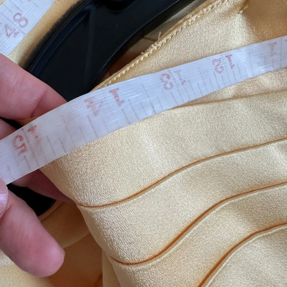 NEW NWT MANGO Satin Crossed Dress Bow Neckline Maxi Gown Party Cocktail M US 6 - Picture 12 of 14